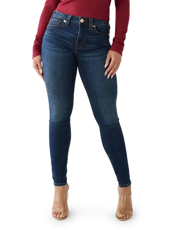 Super Sale Jennie Curvy Womens Mid-Rise Dark Wash Skinny Jeans