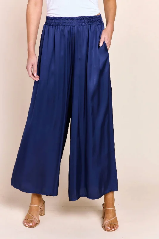 Act Now Amara Silk Pants In Blue