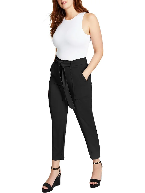 Weekend Deals That Sizzle Petites Womens High-Waist Polyester Ankle Pants