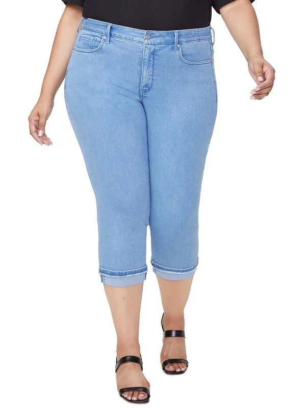 Value Pack Marilyn Womens Straight Leg Light Wash Cropped Jeans