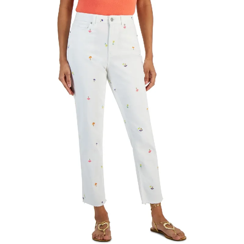 Time-Sensitive Juniors Womens Embroidered Denim Skinny Jeans
