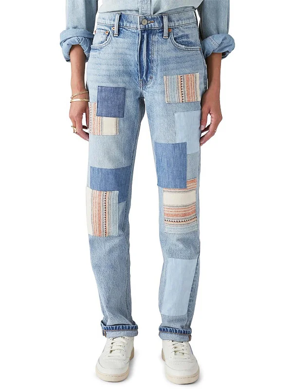 Weekend Savings Sensation Womens Mid-Rise Relaxed Straight Leg Jeans