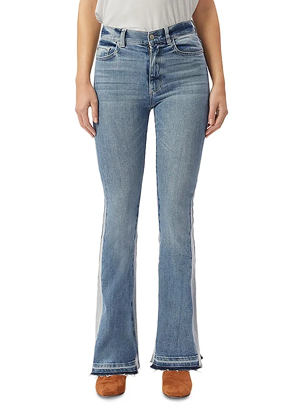 Weekend Wonders Await! Bridget Womens Raw Hem Denim Bootcut Jeans