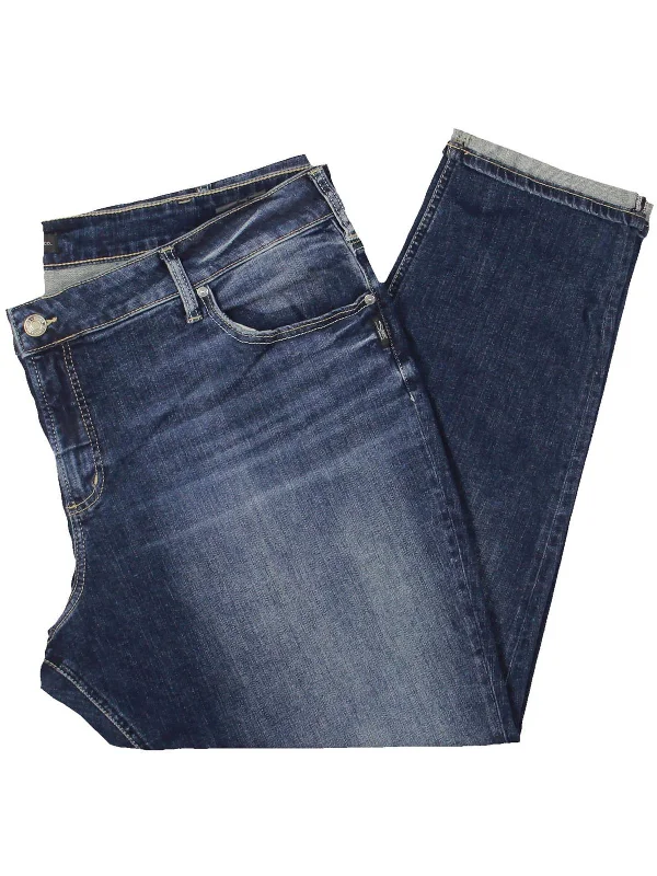 Weekend Bargains Just for You Plus Womens Mid Rise Distressed Slim Jeans