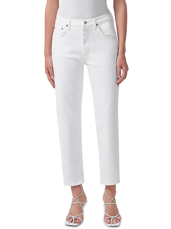 Exclusive Offers Womens High-Rise Cotton Straight Leg Jeans