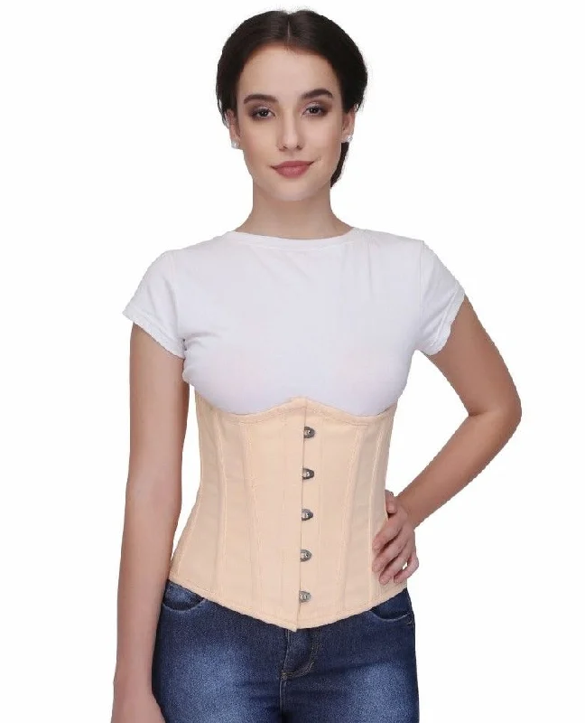 Deal Dash Authentic Steel Boned Waist Reducing Nude colour Underbust Corset
