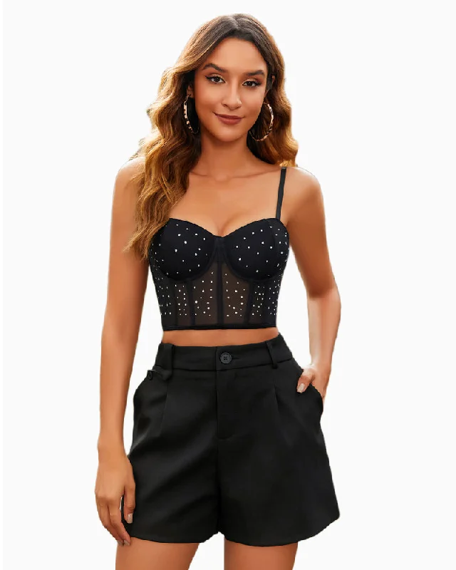 Massive Deals Rhinestone Corset Tops Push Up Bustier