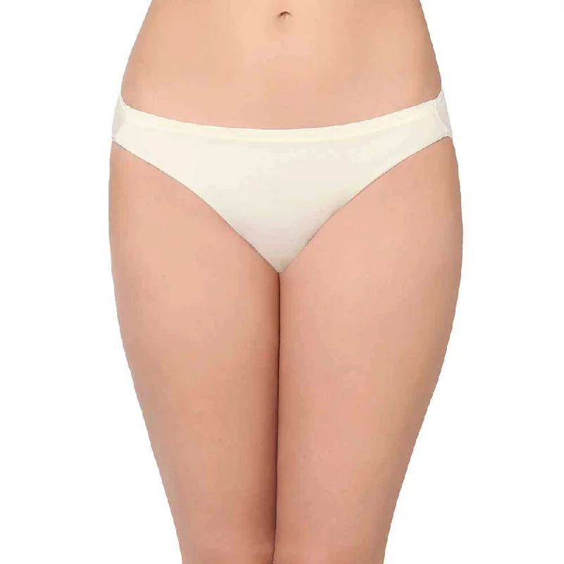 Basic Mold Low Waist Low Coverage Everyday Wear Bikini Panty - Cream