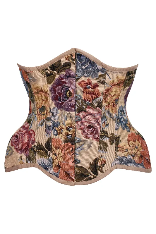 Value Pack Beige Floral Print Curvy Underbust Corset