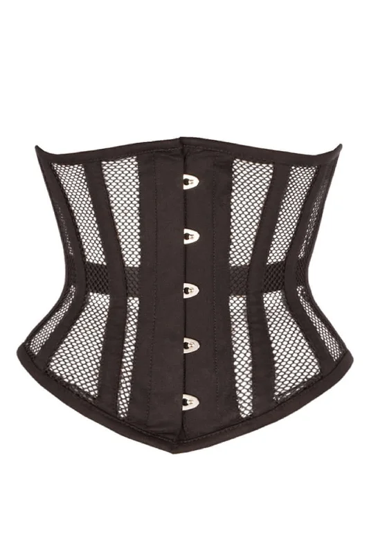 Don't Miss Black Mesh Waspie Underbust