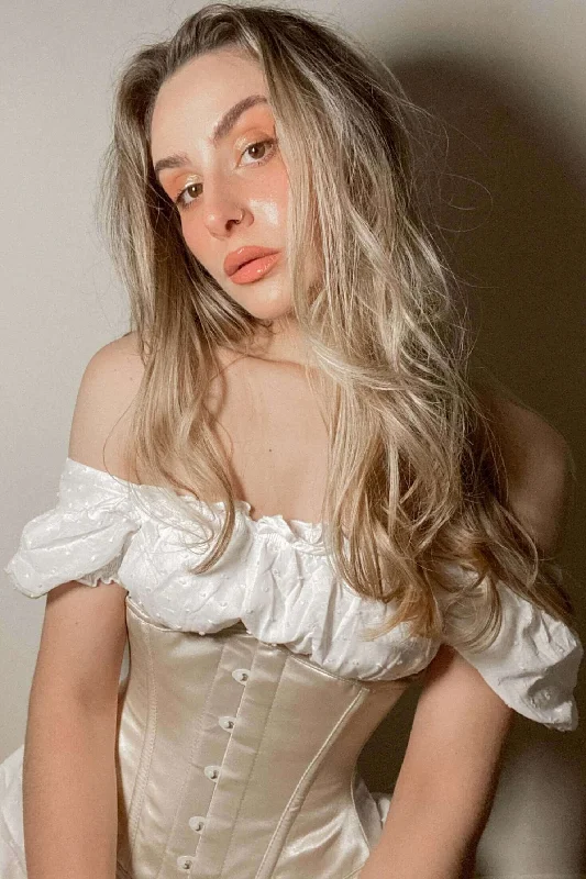 Price Slash Bridgerton Period Peach Minnie Steel Boned Corset