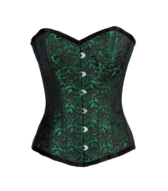 Bargain Blast Green Brocade Authentic Overbust Corset
