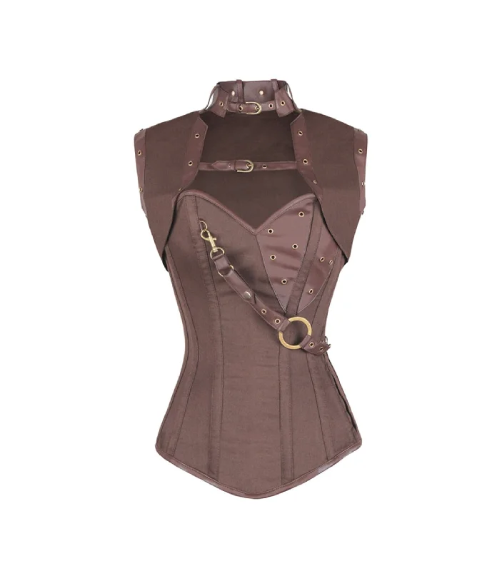 Weekend Bargains to Grab Brown Cotton Overbust Corset