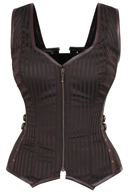 Last Chance Brown Jacquard Steampunk Corset