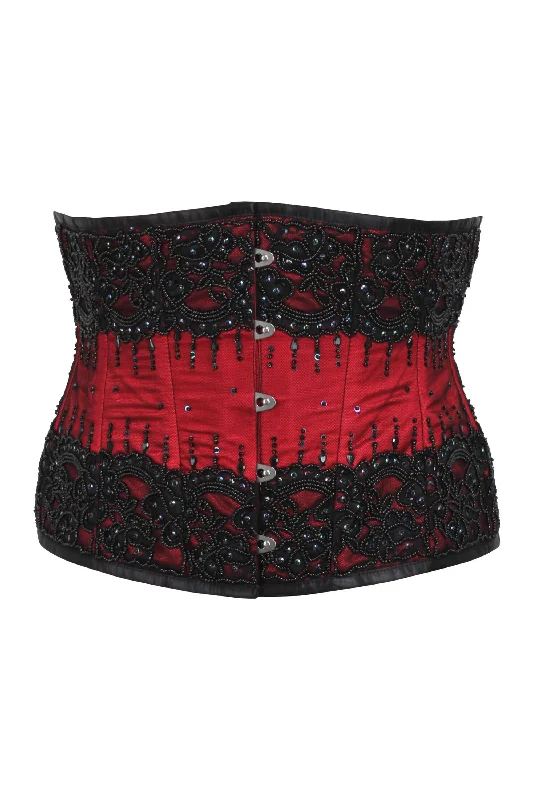 BURGUNDY COUTURE WASPIE CORSET