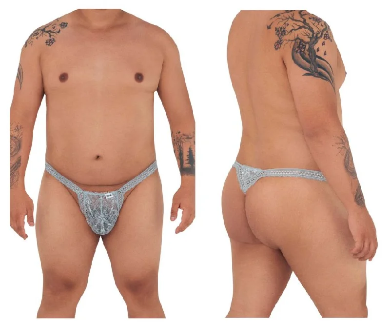 Weekend Deals That Excite CandyMan 99420X Double Lace Thongs Color Gray