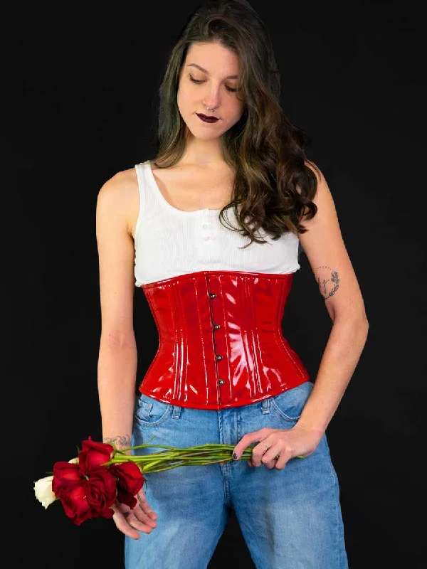 Special Price Red PVC Romantic Curve Standard Underbust Corset : CS-411