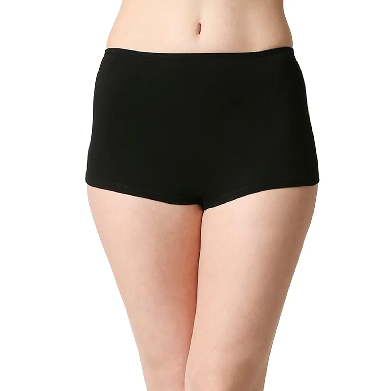Blowout Deals JS 01 BS / 1 CL Cotton Basics Boyshorts Panty-Black