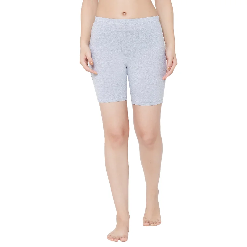 Final Offer Shorties Cotton Stretch Cycling Shorts-Grey Melange