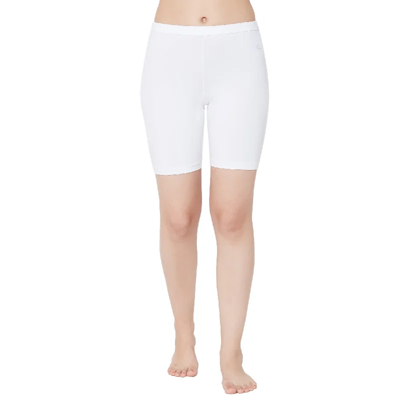 Shorties Cotton Stretch Cycling Shorts-White