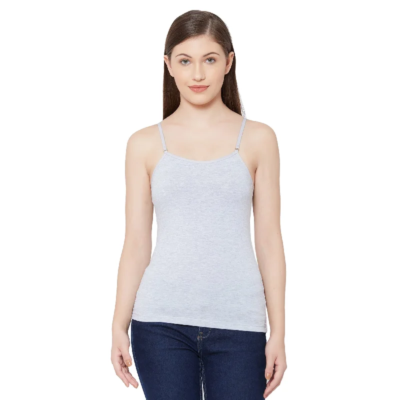 Shop Now JSC-818 Spaghetti Camisole-Grey Melange