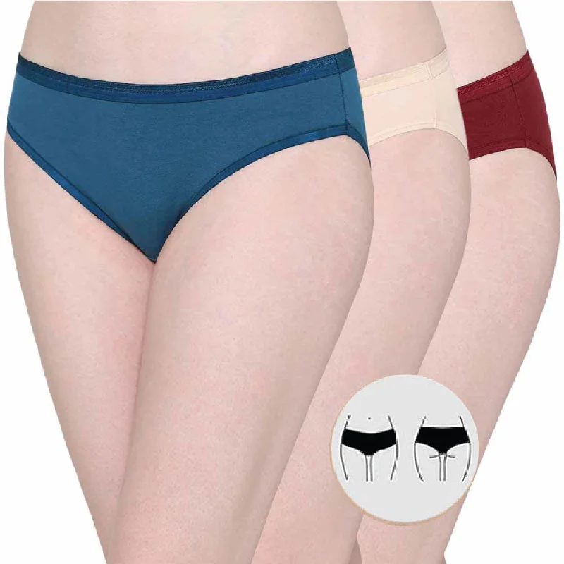 Cotton Low Waist Medium Coverage Everyday Wear Pack of 3  Bikini Panty