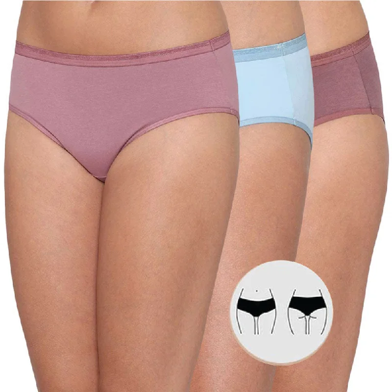 Hurry In Cotton Mid Waist Medium Coverage Everyday Wear Pack of 3  Hipster Panty
