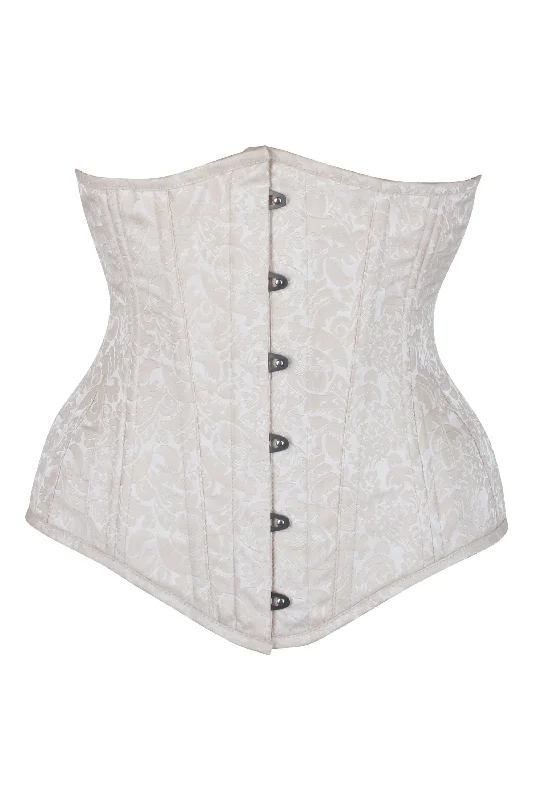 Grand Opening Sale Cream Brocade Expert Waist Training Longline Underbust Corset