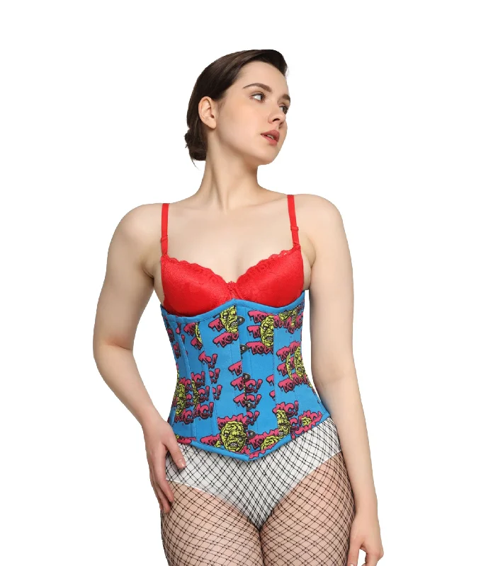 Best Bargains Devil printed waist reducing  underbust corset