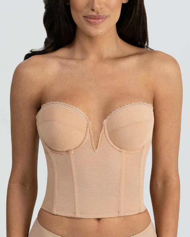 Now or Never Dominique Valerie Deep Front Plunge V-Wire Backless Strapless Bridal Bra - 6390