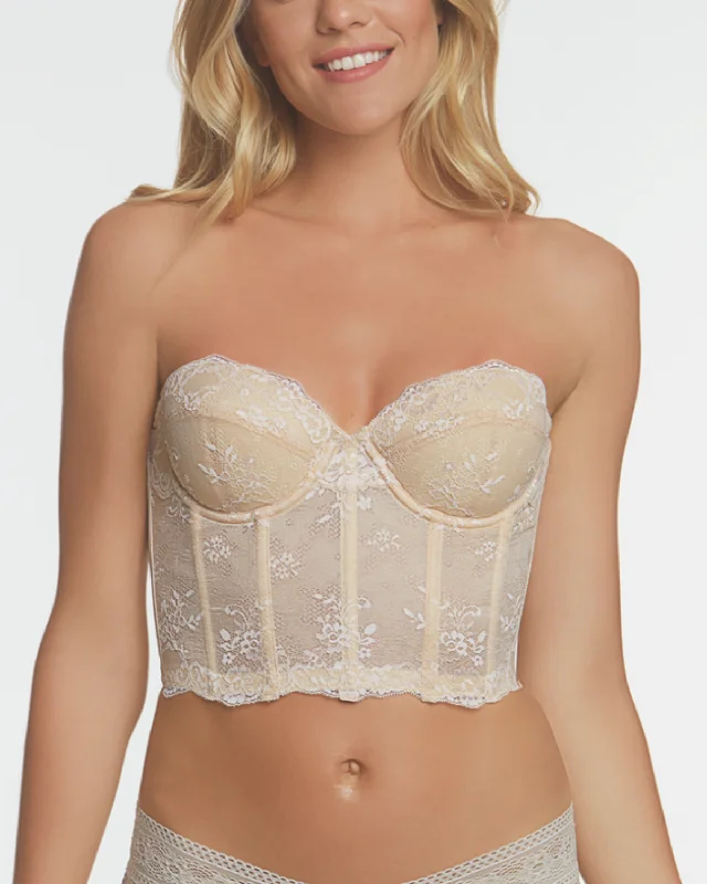 Savings Alert Dominique Tayler Backless Strapless Lace Longline Bra - 6744