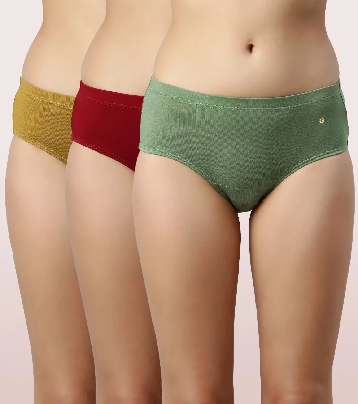Price Break The Stretch Cotton Hipster Panty | Antimicrobial And Stain Release Finish | Cotton Spandex -Pack Of 3-Colors And Print May Vary