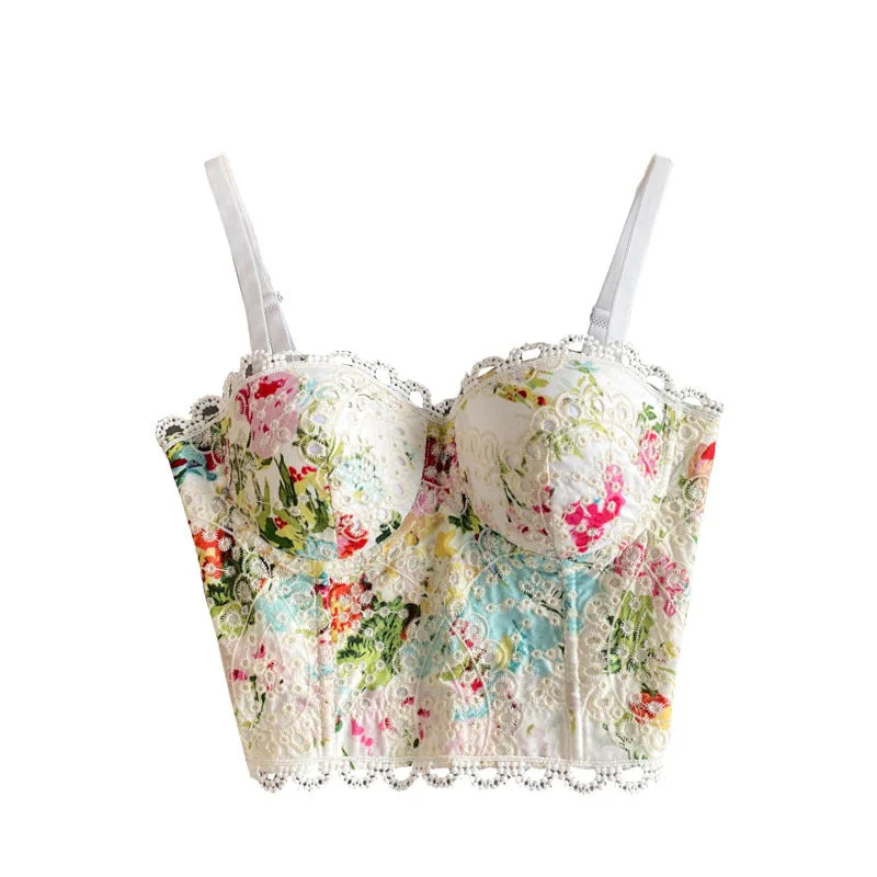 Online Deal Enchanted Petal Fairy Floral Overbust Top
