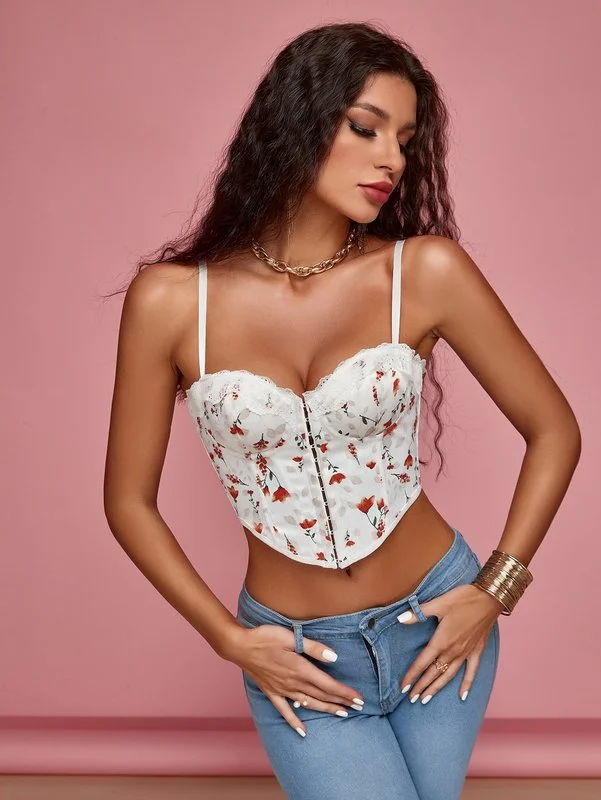 Weekend Discounts to Love Blossom Whisper Fairy Floral Crop Corset Top
