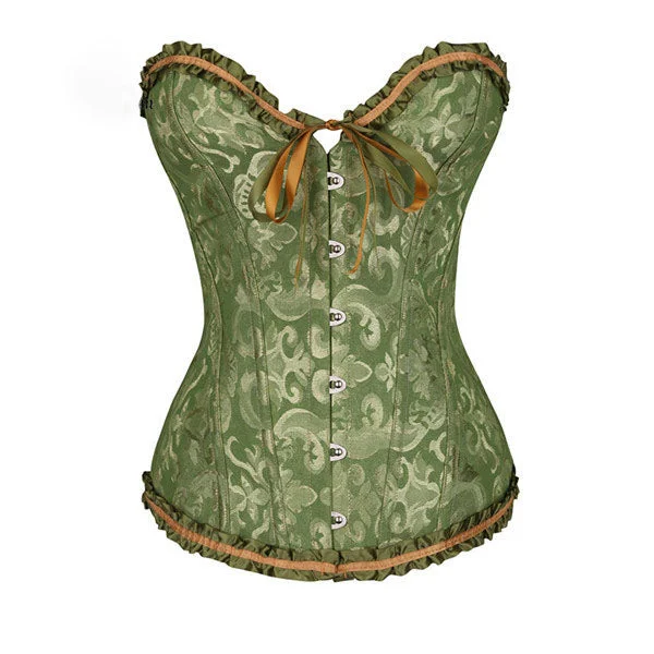 Instant Savings Floral Overbust Lace up Corset, Renaissance Victorian Corset Top