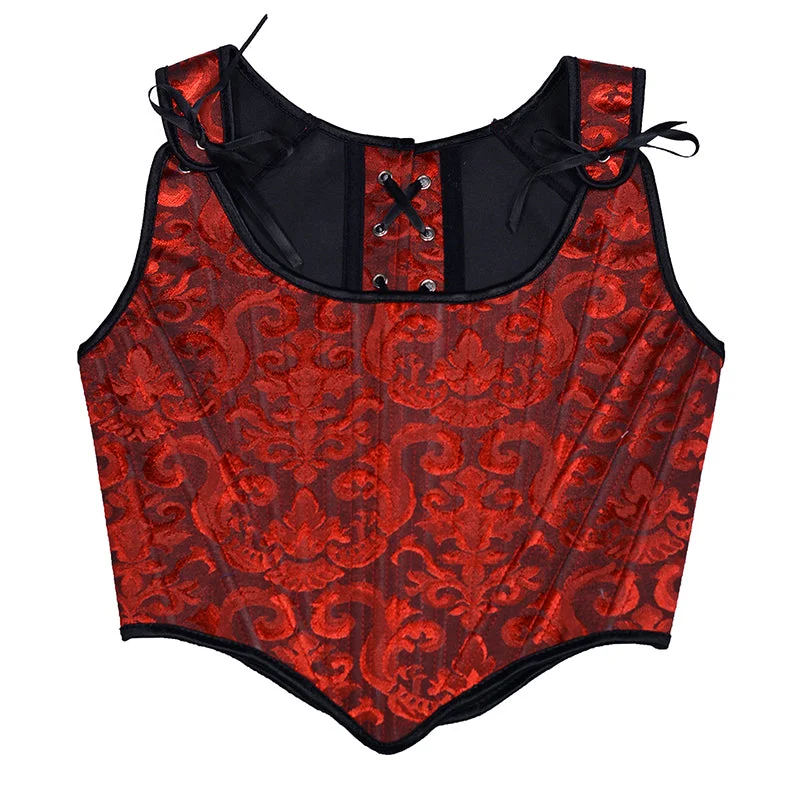 Limited Quantity Floral Renaissance Overbust Corset Top, Medieval Lace up Vintage Corset