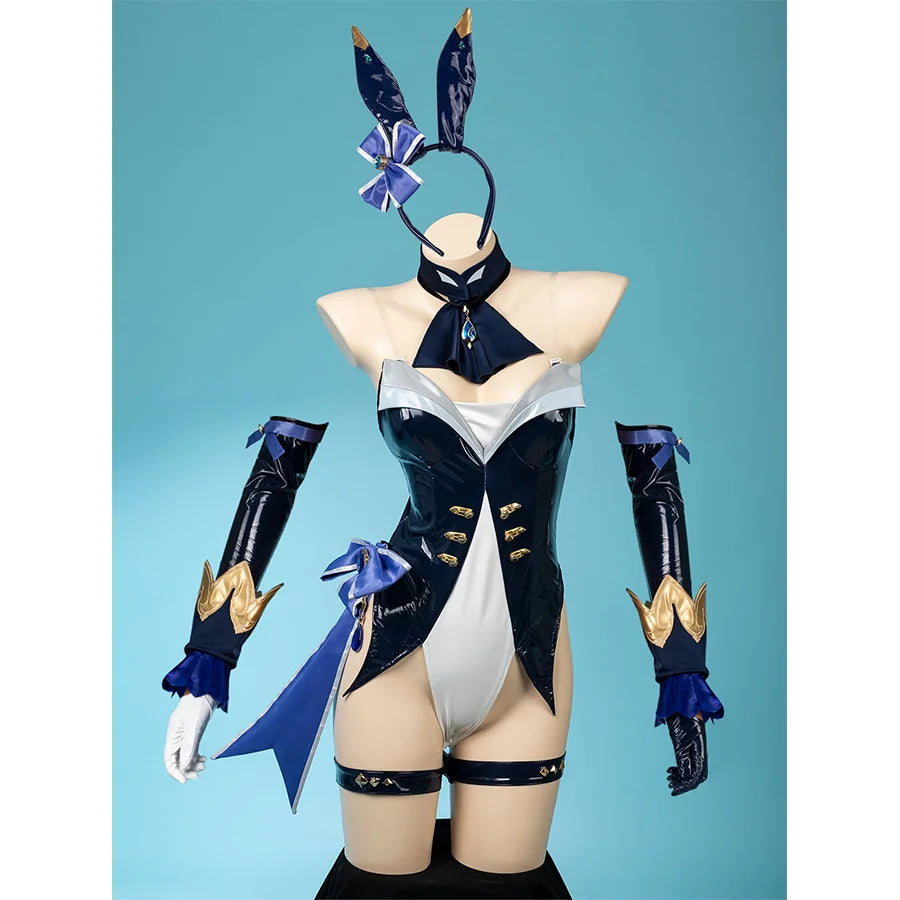 【READY TO SHIP + FREE SHIPPING】COSFUN Original Genshin Impact Furina Derivative Bunny Girl Bodysuit Swimsuit Cosplay Costume FY0017