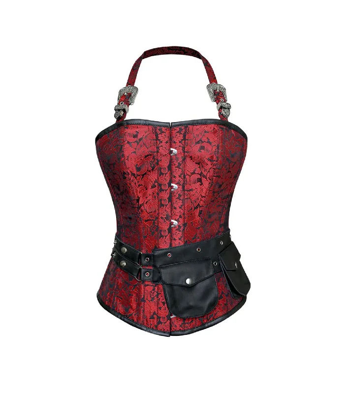 Deal of the Week Red Brocade Waist Reducing  Overbust Corsets
