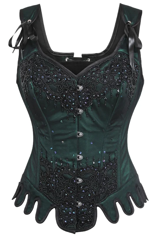 Price Slash Green Couture Corset with Shoulder Straps