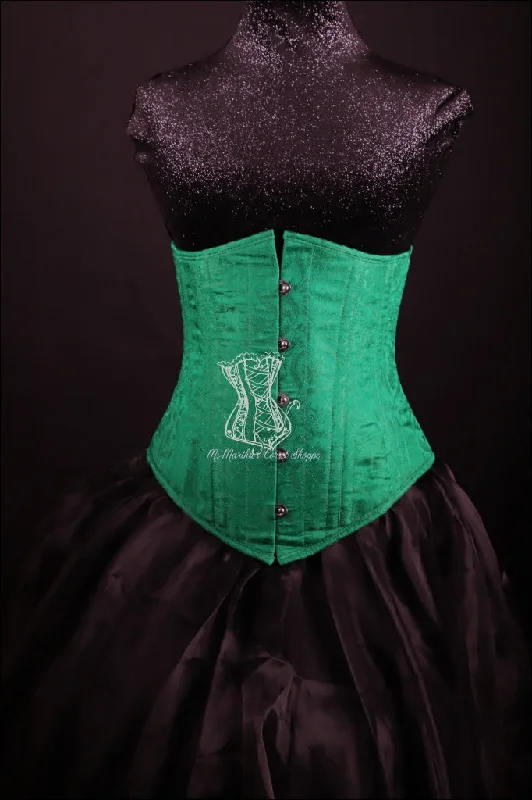 Weekend Discounts to Enjoy Ms. Martha Silk Underbust Cincher - Green