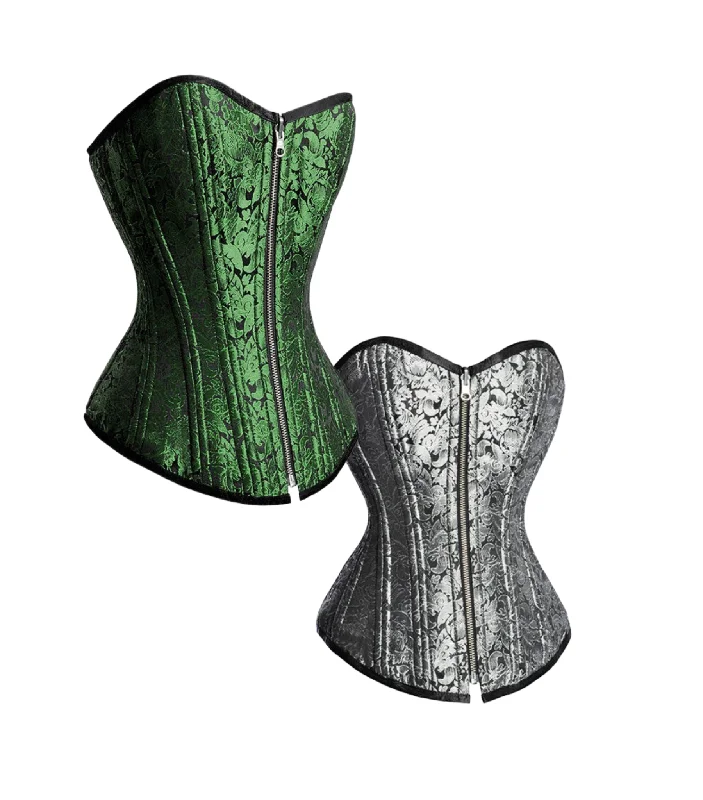 Lowest Price Green/ Silver Reversible Overbust Waist Training Corset