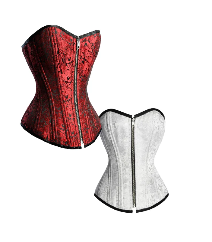 Now Available Red /White Reversible Overbust Waist Training Corset
