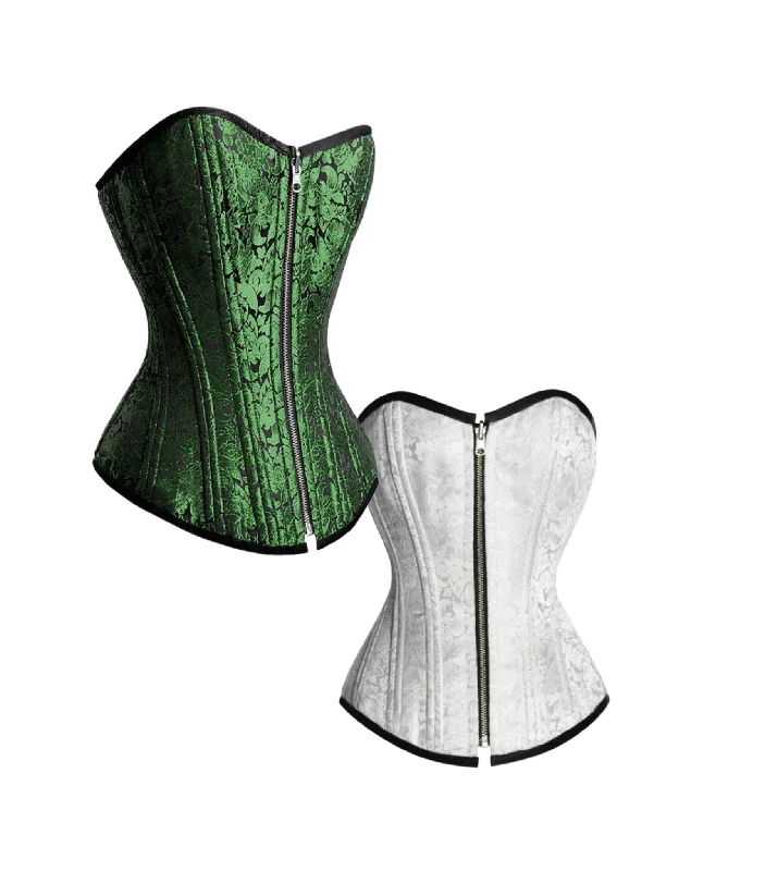 Super Savings Green /White Reversible Overbust Waist Training Corset