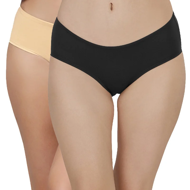 Online Only High Coverage Mid Rise Solid Cotton Brief Panty Combo (Pack of 2) - 2MR-26