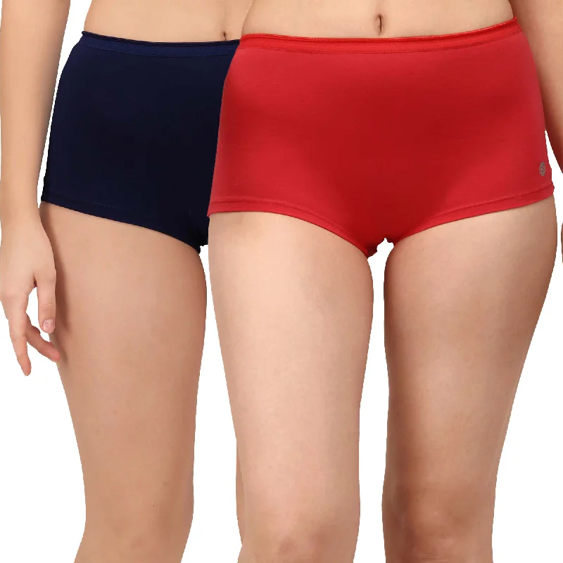 Unbeatable Deal High Rise Full Coverage Cotton Spandex Boyshorts (Pack of 2) - 2BS-25