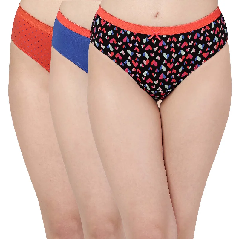 Unbeatable Prices High Rise Full Coverage Solid and Printed Cotton Stretch Hipster Panty (Pack of 3)-3FCB-17