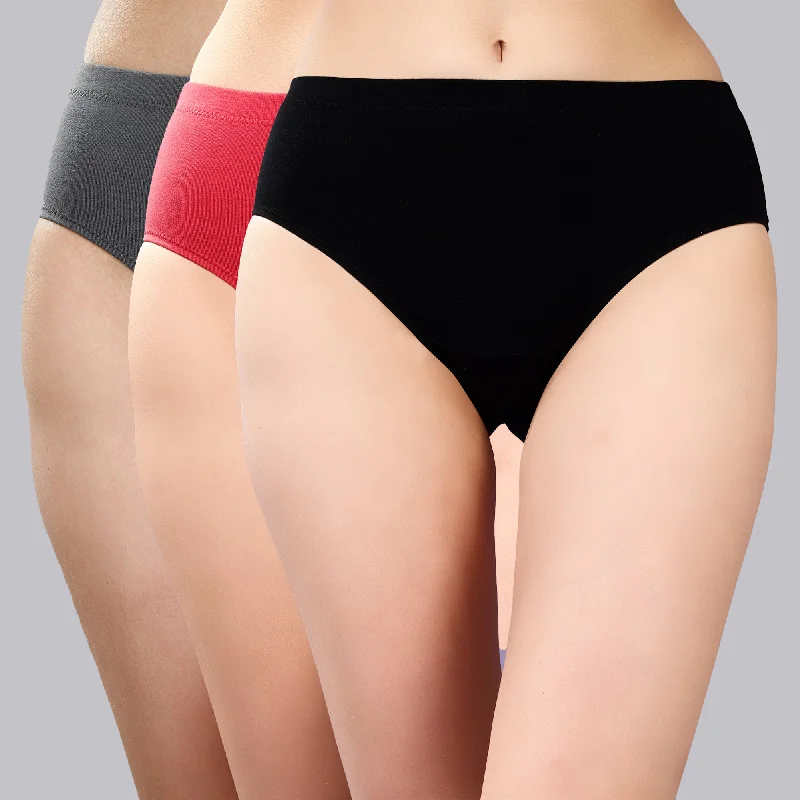 Weekend Steals Await High Rise Full Coverage Solid Colour Cotton Stretch Hipster Panty (Pack of 3) - 3FCB-15A Weekend Steals Await High Rise Full Coverage Solid Colour Cotton Stretch Hipster Panty (Pack of 3) - 3FCB-15A