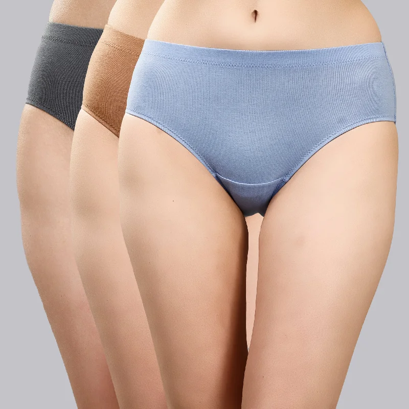 Price Smash High Rise Full Coverage Solid Colour Cotton Stretch Hipster Panty (Pack of 3) - 3FCB-15A Price Smash High Rise Full Coverage Solid Colour Cotton Stretch Hipster Panty (Pack of 3) - 3FCB-15A