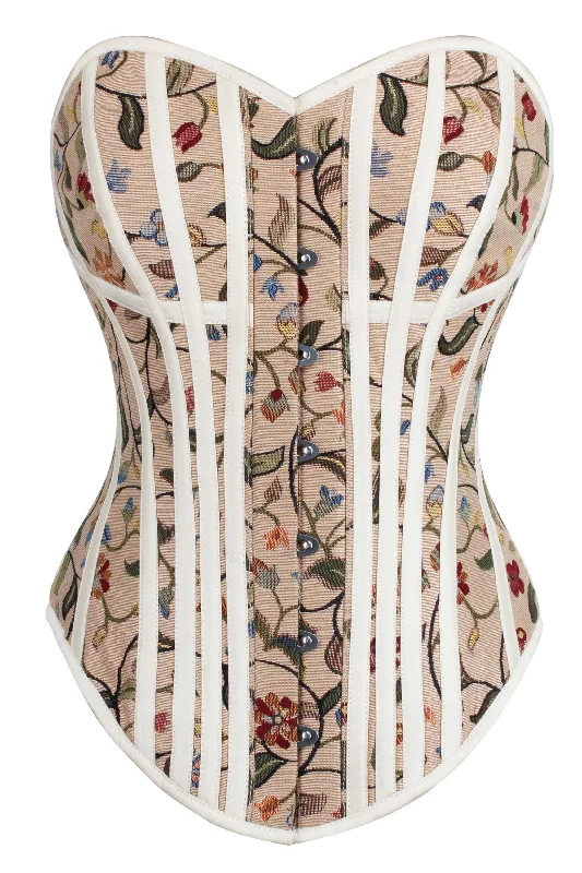 Closeout Historically Inspired Floral Print Overbust Corset