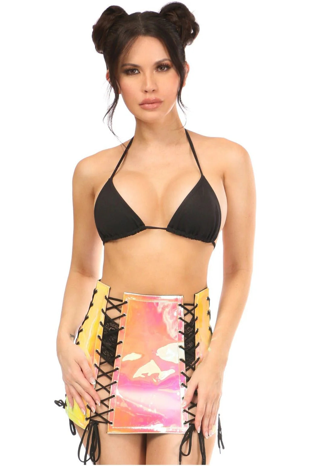 Price Drop Holo Lace-Up Skirt